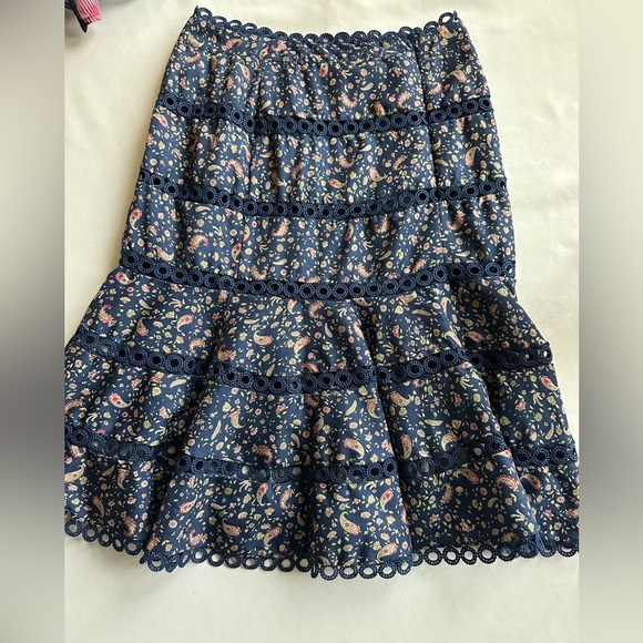 Chloe Dao Dresses & Skirts - Floral Navy Blue Skirt